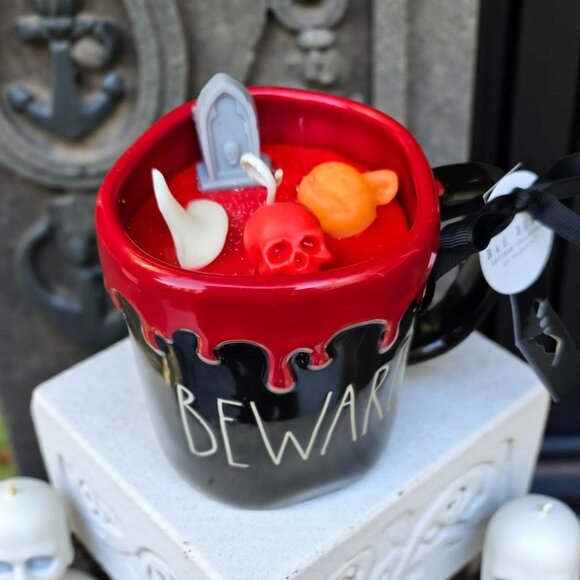 Handmade ✦ Rae Dunn Beware Mug Candle ✦ Cherry Cheesecake Vanilla Cinnamon NWT - Picture 4 of 7